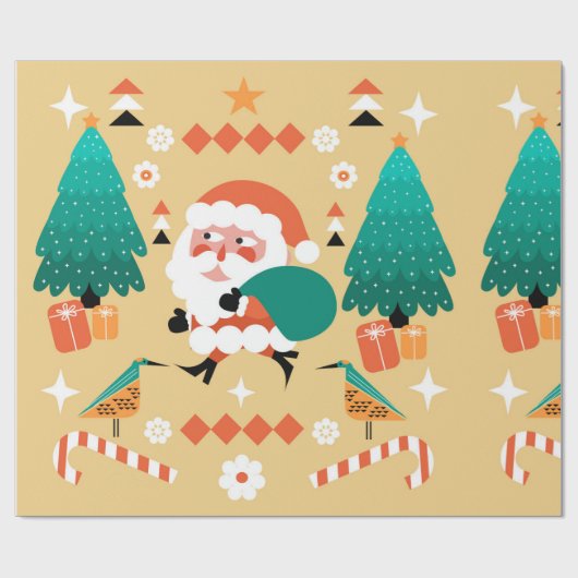 Santa Claus Wrapping Paper Geschenkpapier (Flach)