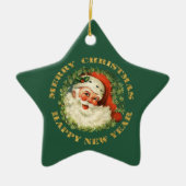 Santa Claus Wreath Keramikornament (Vorne)