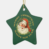 Santa Claus Wreath Keramikornament (Links)
