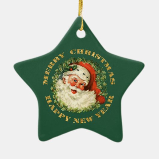 Santa Claus Wreath Keramikornament (Hinten)