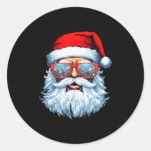 Santa Claus Xmas Merry Christmas Navidad Winter Ho Runder Aufkleber (Vorderseite)