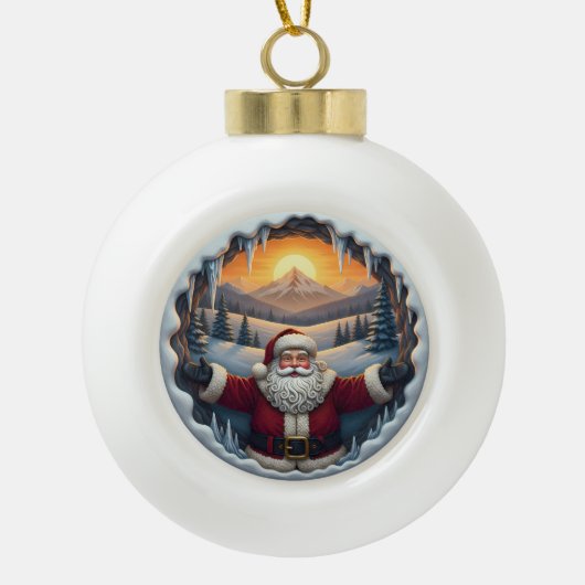 Santa Claus Xmas Ornament 2025 – Winter Scene 1 (Vorderseite)