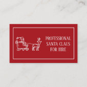 Santa Claus Xmas Red Hire Sleigh Beruflich Visitenkarte (Vorderseite)