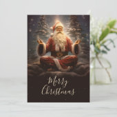 Santa Claus Yoga Feiertagskarte (Stehend Vorderseite)