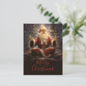 Santa Claus Yoga Postkarte (Stehend Vorderseite)