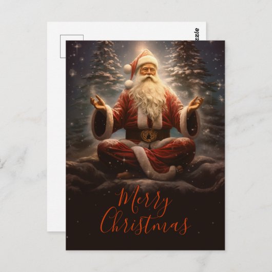 Santa Claus Yoga Postkarte (Vorne/Hinten)
