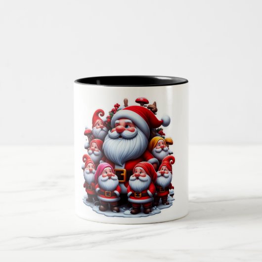 Santa Claus Zweifarbige Tasse (Mittel)