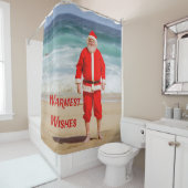 Santa Clause am Strand Warmest wünscht einen sonni Duschvorhang (Beispiel)