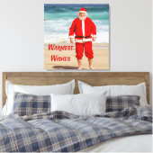 Santa Clause am Strand Warmest wünscht einen sonni Leinwanddruck (Insitu (Schlafzimmer))