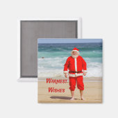 Santa Clause am Strand Warmest wünscht einen sonni Magnet (Vorderseite/Rückseite)