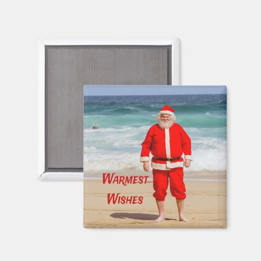 Santa Clause am Strand Warmest wünscht einen sonni Magnet (Vorderseite/Rückseite)