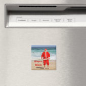 Santa Clause am Strand Warmest wünscht einen sonni Magnet (In Situ (Geschirrspüler))