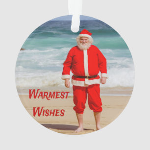 Santa Clause am Strand Warmest wünscht einen sonni Ornament