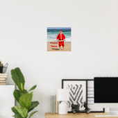 Santa Clause am Strand Warmest wünscht einen sonni Poster (Heimbüro)
