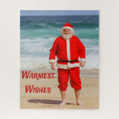 Santa Clause am Strand Warmest wünscht einen sonni Puzzle (Vertikal)
