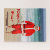 Santa Clause am Strand Warmest wünscht einen sonni Puzzle (Horizontal)