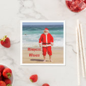 Santa Clause am Strand Warmest wünscht einen sonni Serviette (Beispiel)