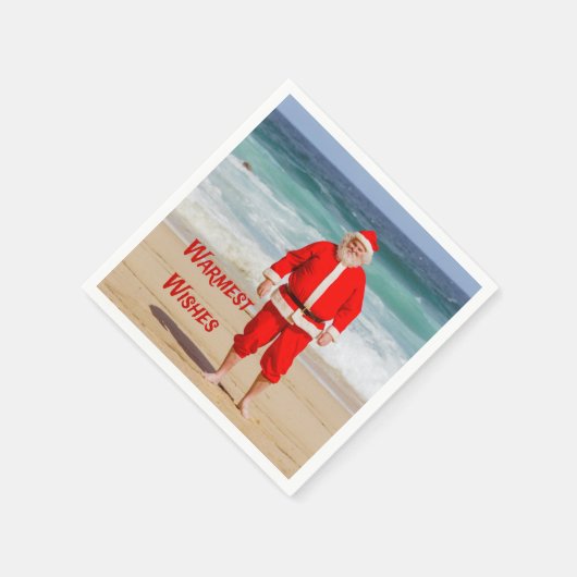 Santa Clause am Strand Warmest wünscht einen sonni Serviette (Ecke)