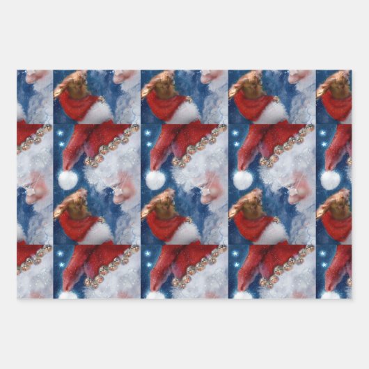 Santa Clause Animal Lover Geschenkpapier Set (Vorderseite 3)