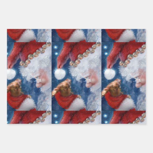 Santa Clause Animal Lover Geschenkpapier Set (Vorderseite 2)