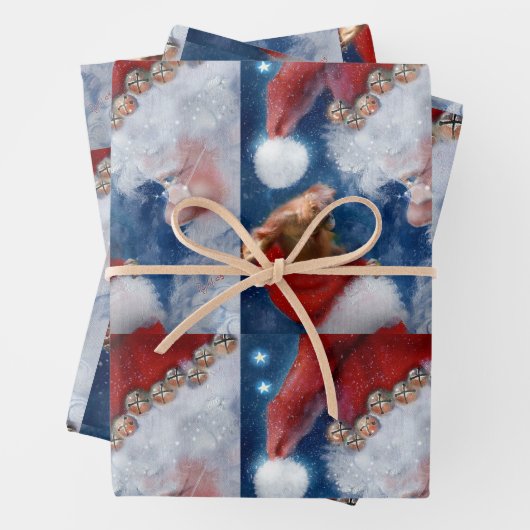 Santa Clause Animal Lover Geschenkpapier Set (Beispiel)