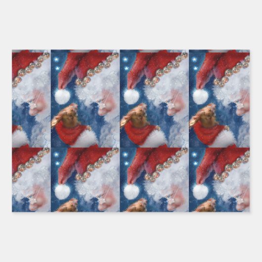 Santa Clause Animal Lover Geschenkpapier Set (Vorderseite)