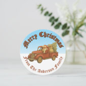 Santa Clause Autofahren Vintage LKW Weihnachten (Stehend Vorderseite)