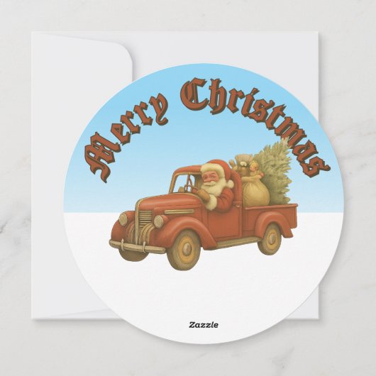 Santa Clause Autofahren Vintage LKW Weihnachten (Rückseite)