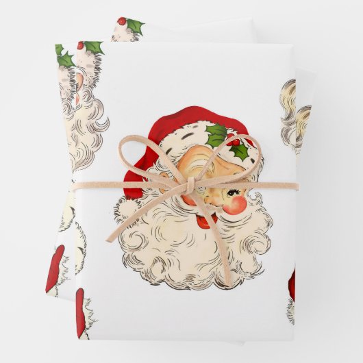 Santa Clause Collage Decoupage Decoupaging Retro Geschenkpapier Set (Beispiel)