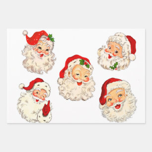 Santa Clause Collage Decoupage Decoupaging Retro Geschenkpapier Set
