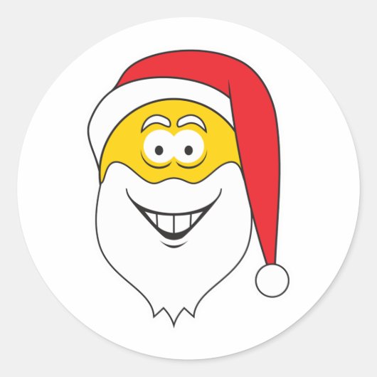 Santa Clause Face Runder Aufkleber (Vorderseite)