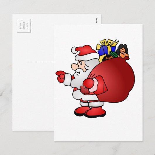 Santa Clause Feiertagspostkarte (Vorne/Hinten)