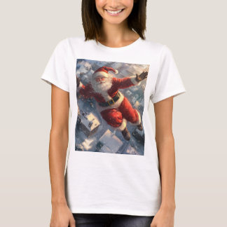 Santa Clause fliegen (frohe Weihnachten) T-Shirt