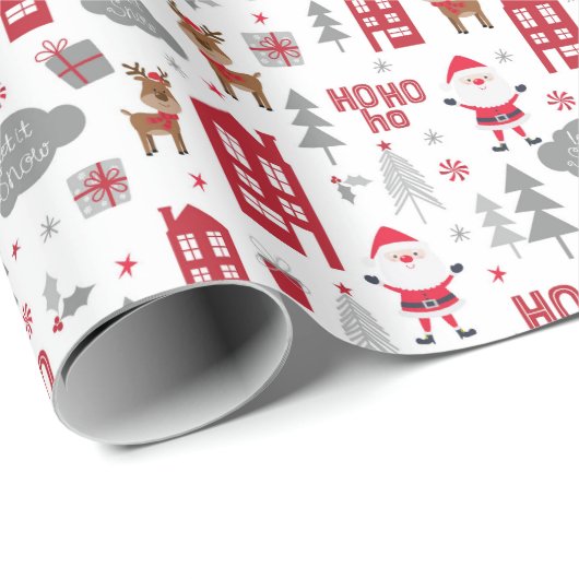 Santa Clause Geschenkpapier (Rolleneckpunkt)