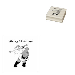 Santa Clause Golf spielen 2x2 Rubber Briefmarke Gummistempel