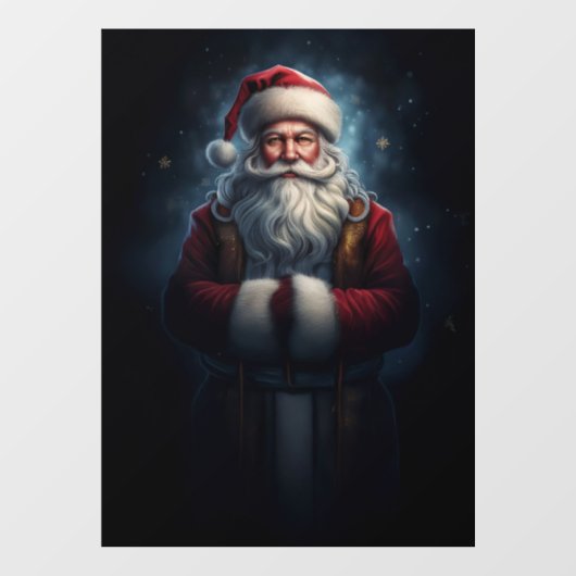 Santa Clause in voller Robe Fensteraufkleber (Blatt)
