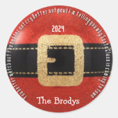 Santa Clause kommt in die Stadt Runder Aufkleber (Vorderseite)