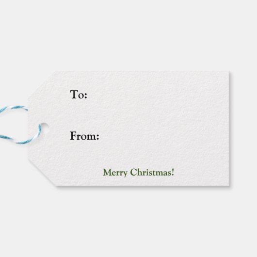 Santa Clause lächelt und windet Geschenkanhänger (Rückseite Horizontal)