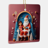 Santa Clause Layered Paper Christmas Tree Keramikornament (Rechts)