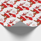 Santa Clause mit Bierflasche Geschenkpapier (Ecke)