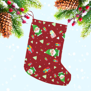 Santa Clause mit Geschenken Kleiner Weihnachtsstrumpf
