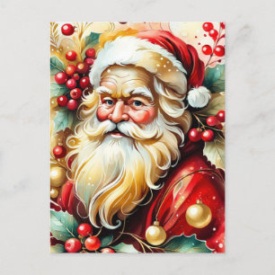 Santa Clause Portrait Feiertagspostkarte