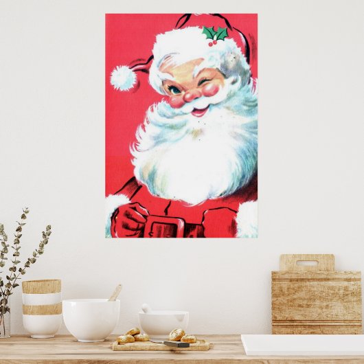 Santa Clause Poster Wall Art and Christmas (Küche)