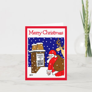 Santa Clause QR Code Design Funny Weihnachtskarte Karte