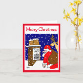 Santa Clause QR Code Design Funny Weihnachtskarte Karte (Gelbe Blume)