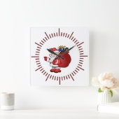 Santa Clause Quadratische Wanduhr (Zuhause)