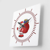 Santa Clause Quadratische Wanduhr (Winkel)