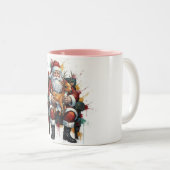 Santa Clause & Reindeer , Christmas Mug Zweifarbige Tasse (VorderseiteRechts)