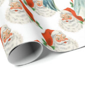 SANTA CLAUSE & RETRO CHRISTMAS GIFT WRAPPING GESCHENKPAPIER (Rolleneckpunkt)