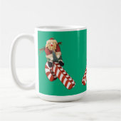 Santa Clause rides candy cane slide for Christmas. Kaffeetasse (Links)